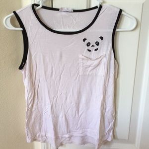 White Panda Tank Top
